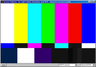 SMPTE color bar, original lightened