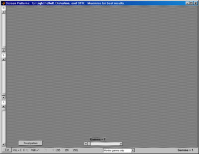 Full screen gamma pattern